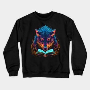 Wild Boar Reads Book Crewneck Sweatshirt